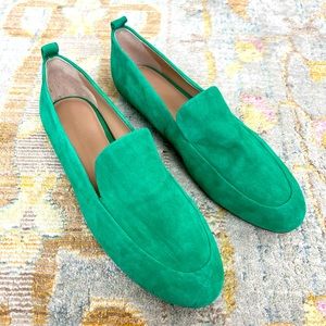 Banana republic green suede loafers size 8 brand new